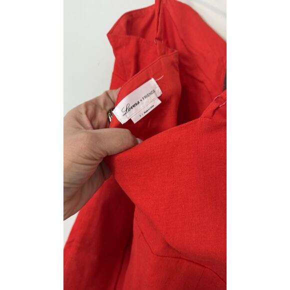 Lovers + Friends Wendy Linen Mini Dress Size Small Revolve Red Cocktail 1757 - Picture 8 of 12